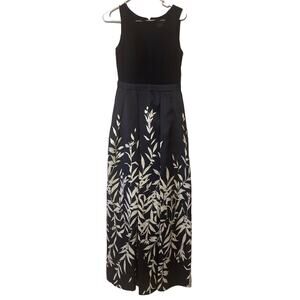 Morgan & Co Blue Printed Long Skirt formal Dress Elegant  Pockets Size 5